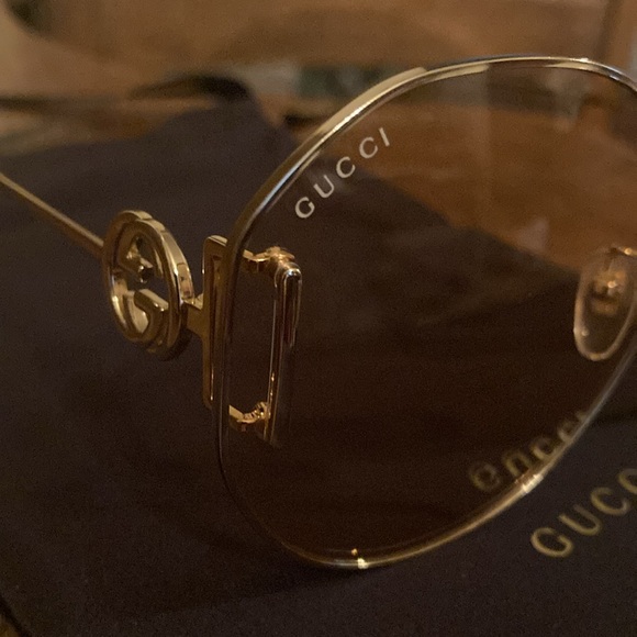 Gucci GG Gold-Gold-Pink Sunglasses Full Inclusion NWT - Picture 2 of 12